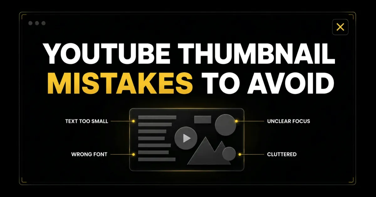 A featured image for the YouTube thumbnail mistakes blog post